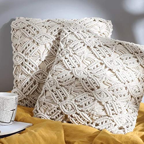 Beautiful Macrame Cushions With Cover 16 x 16 inches - Leechoo